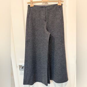 THEORY Wool wide leg pants in GREY Patterned &Size 00;Made In Japan; Dry Cleaned